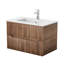 Ensemble de meuble-lavabo mural 30 po avec lavabo à fixation murale, avec lavabo en céramique, robinet et bonde escamotable à finition noyer 30 po-12326074
