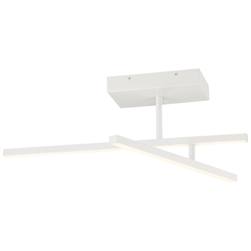 Ahleena - Adjustable LED Semi-Flush, Track - Acrylic Lens Shade - 15 W, Matte White