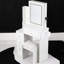 Petit meuble-lavabo de chevet gauche avec tabouret confortable, miroir à DEL coulissant à commande tactile extraordinairement énorme, 2 prises de courant AC +, support pour sèche-cheveux, éclairage réglable,, accrédité UL, blanc américain-131299595
