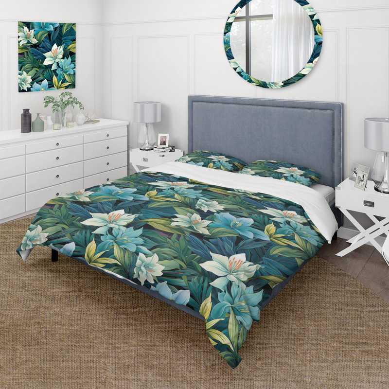 Tropic Mirage Ii Tropical Pattern Duvet Cover, King Duvet Cover + 2 King Shams