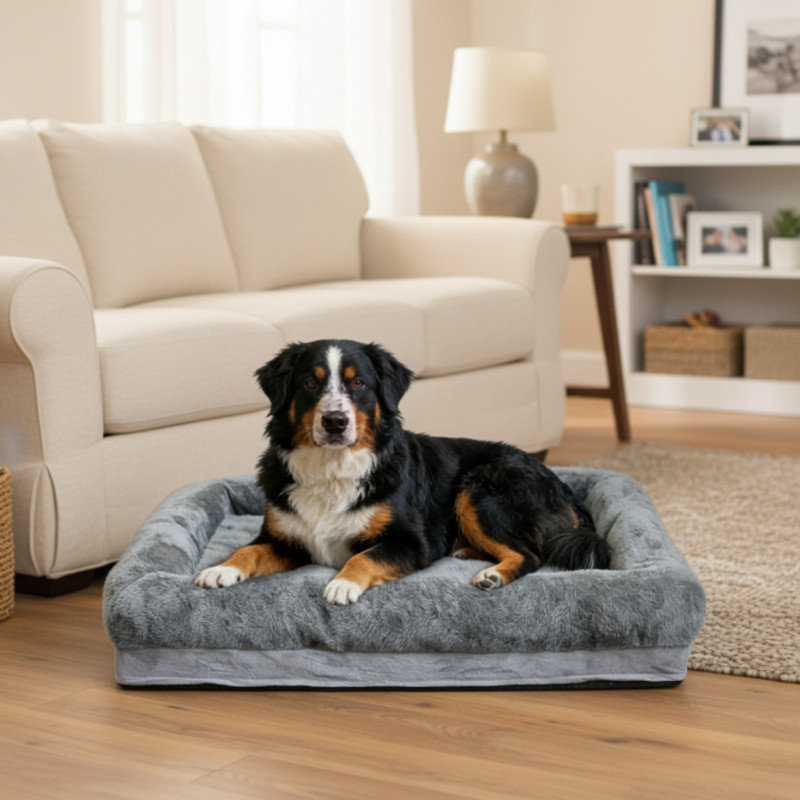Très grand canapé-lit pour animal de compagnie en mousse viscoélastique, canapé imperméable pour chien avec housse amovible lavable et dessous antidérapant
