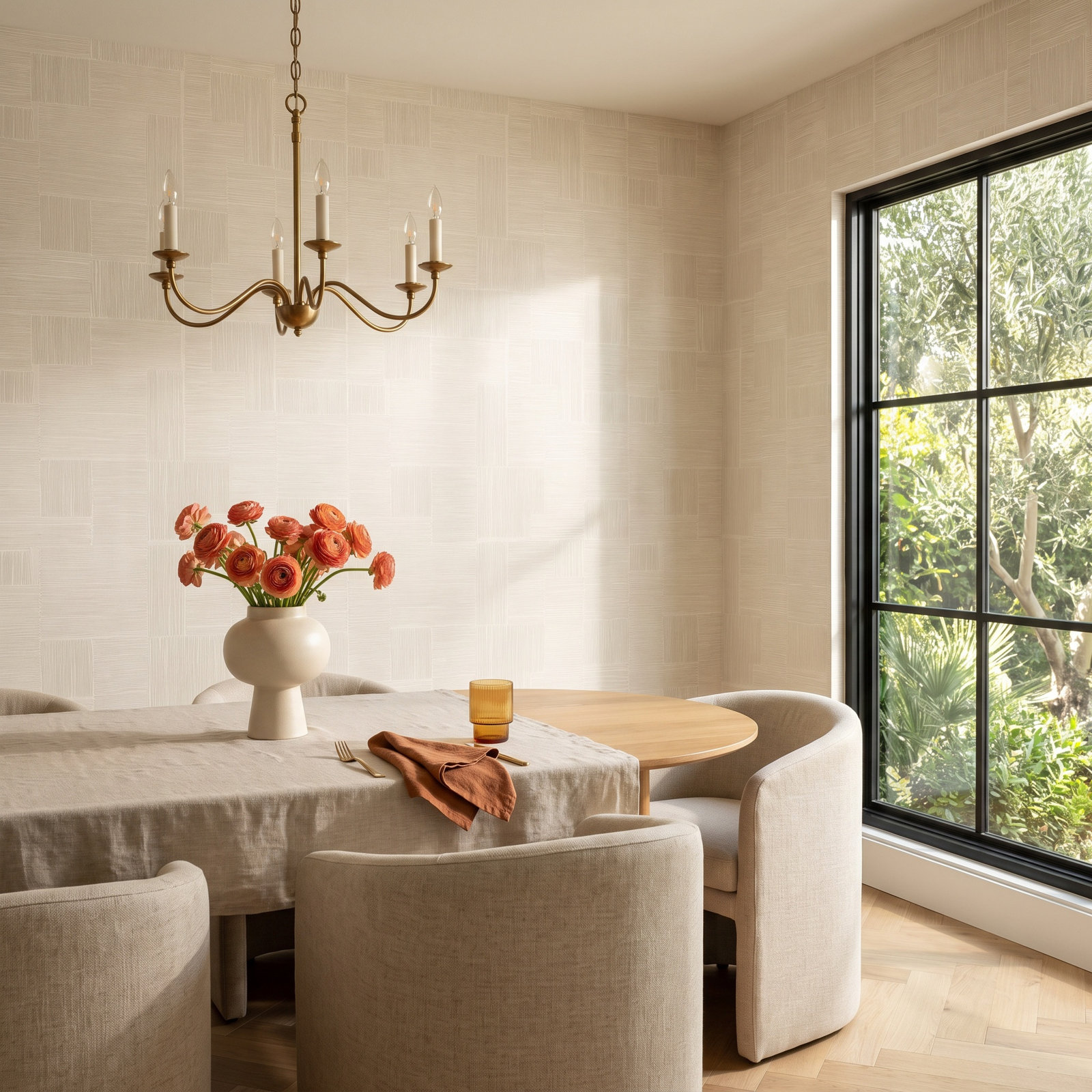 Alodee Geometric Wallpaper, Ivory