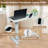 Rolling Laptop Table With Wheels,ipad Slot 31.3"x15.7", Height Adjustable From 25.6" To 37"