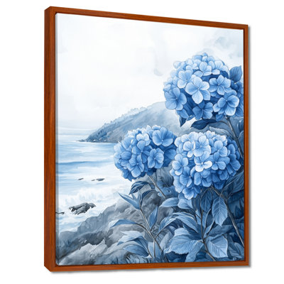 Hydrangées au bord de la mer II - hydrangées, art mural sur toile