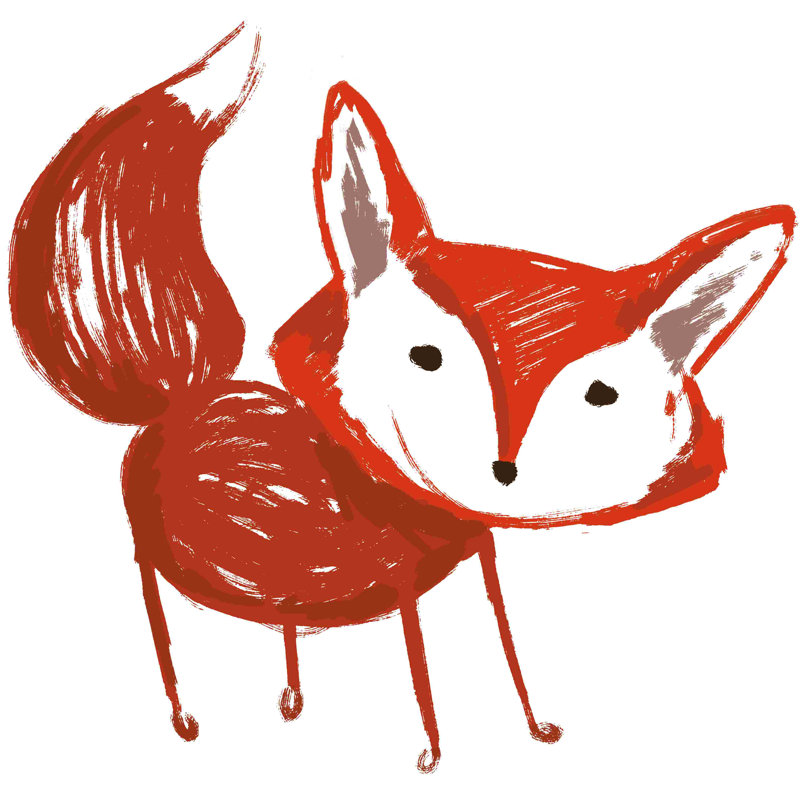 " Fox " Painting Print, 20" H x 20" W  