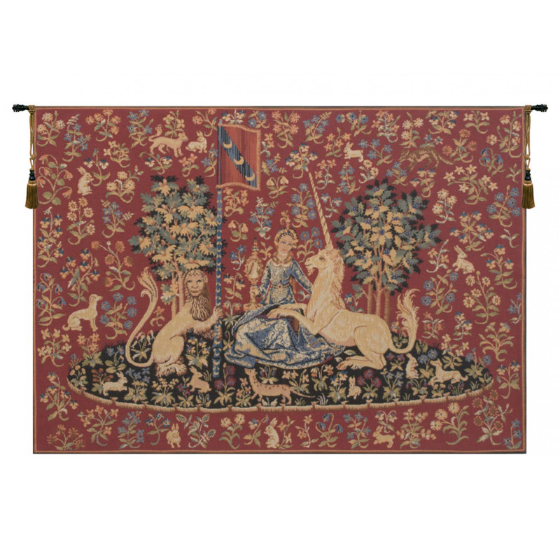 Loom Woven Cotton Blend Wall Hanging, 26" H x 34" W, Dark Red