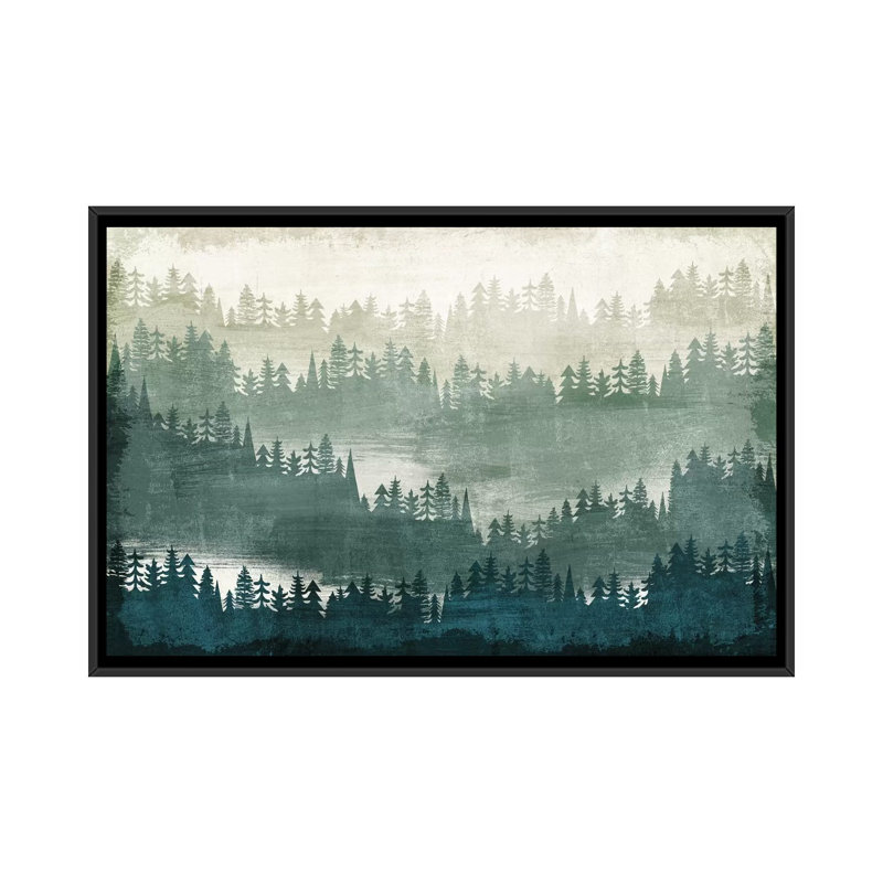 " Mountainscape I " by Michael Mullan, 18" H x 26" W x 1.5" D, Black Framed Canvas, No Mat