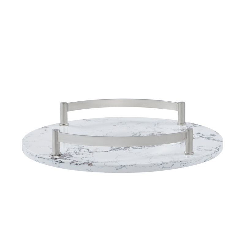 Horizon Quartz Decorative Tray, 19.75" W x 19.75" D x 3.25" H