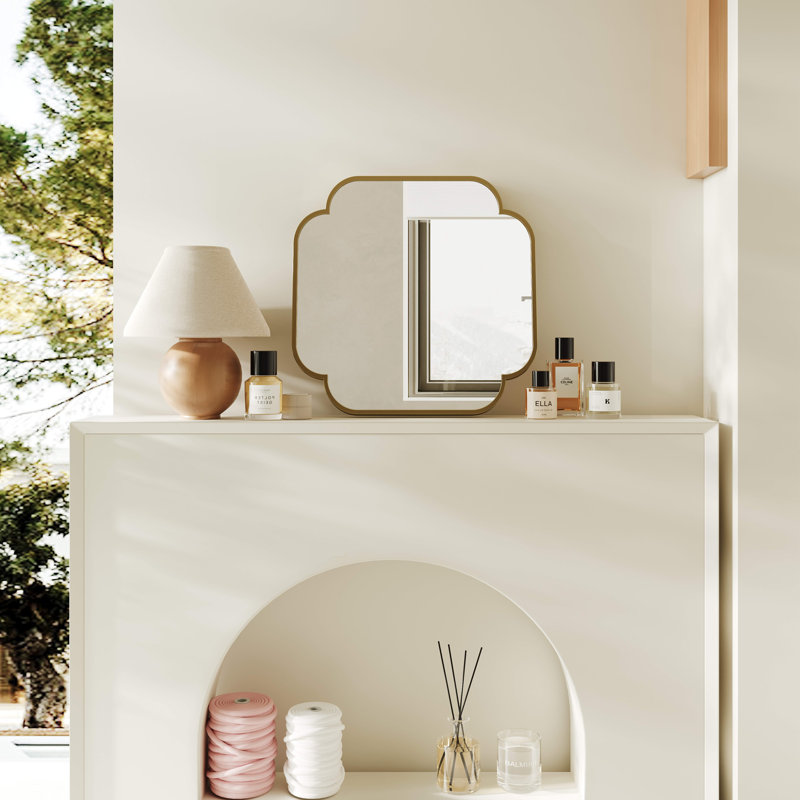 Miroir mural Macluu, 23,6 po x 23,6 po, Or