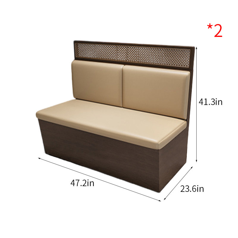 Banc rembourré en similicuir Modern Leisure Dessert Shop Cafe