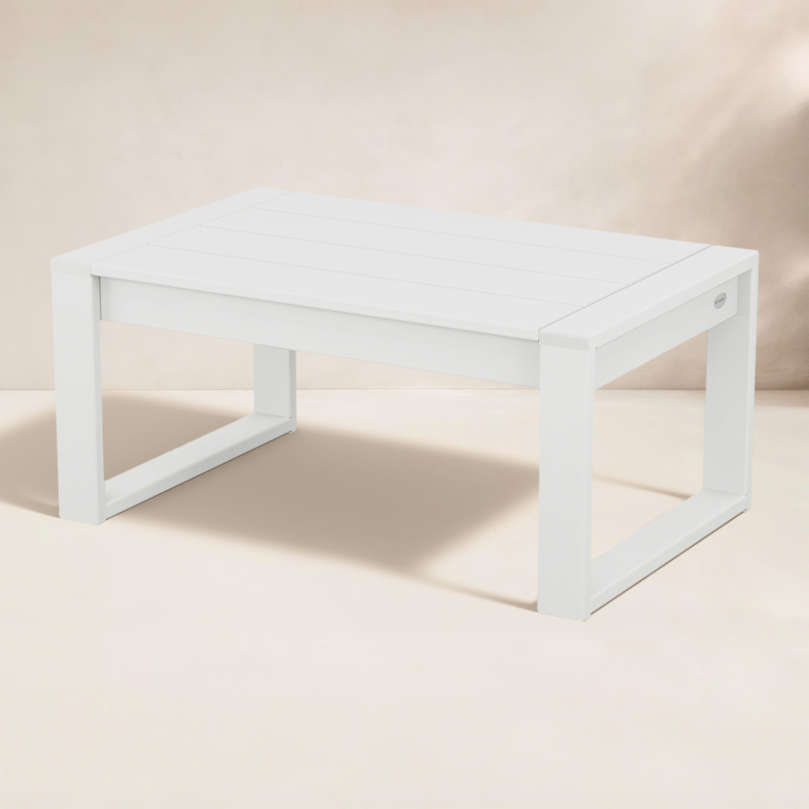 POLYWOOD® Edge 35" Patio Table, White