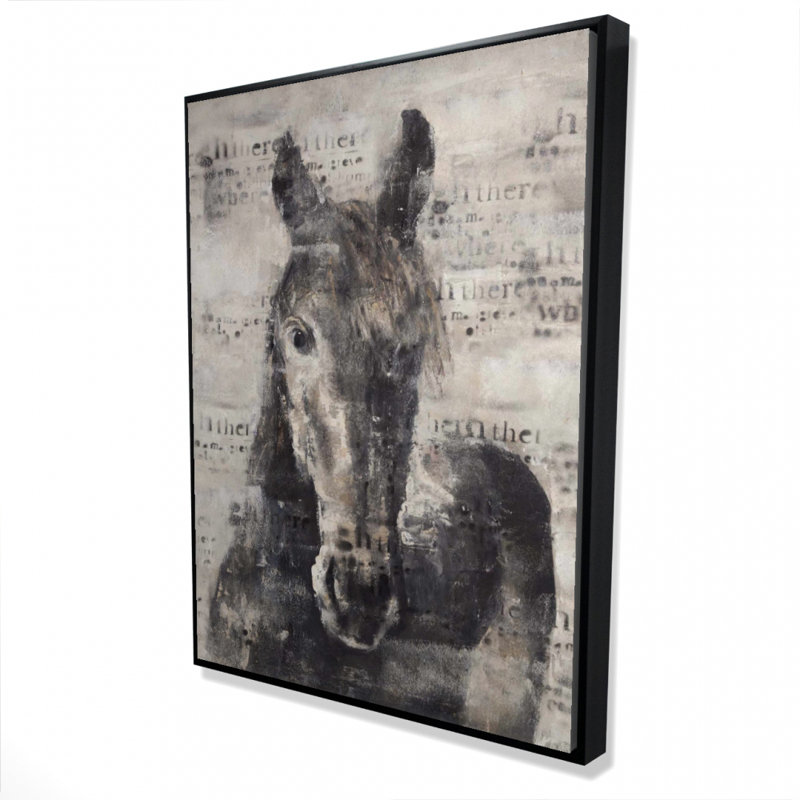Abstract Horse With Typography Print On Canvas, H 48 po x l 36 po