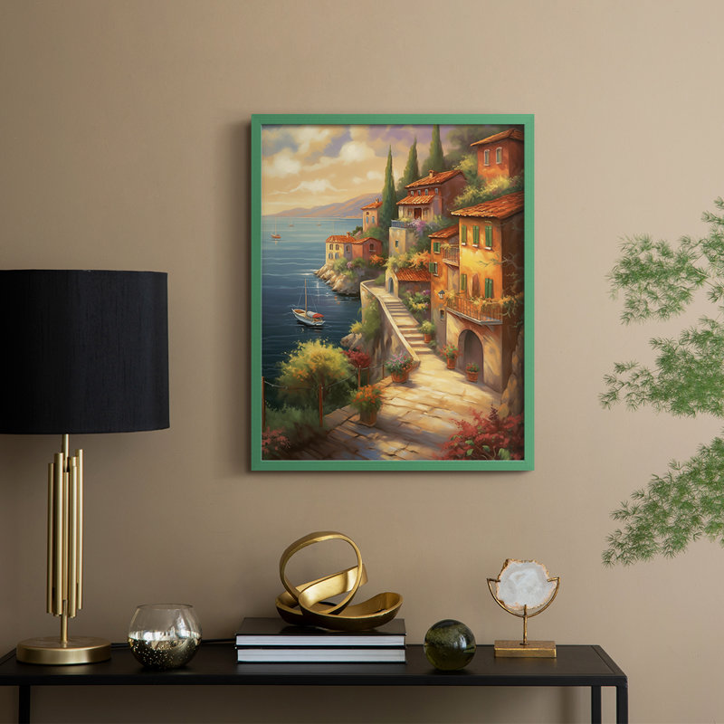 LANDSCAPES Series CCLXVI, reproduction encadrée - bois massif, Vert, H 30 po x l 24 po