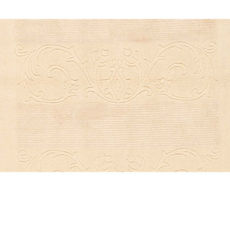 Tapis beige uni uni en laine noué à la main 3 pi x 5 pi