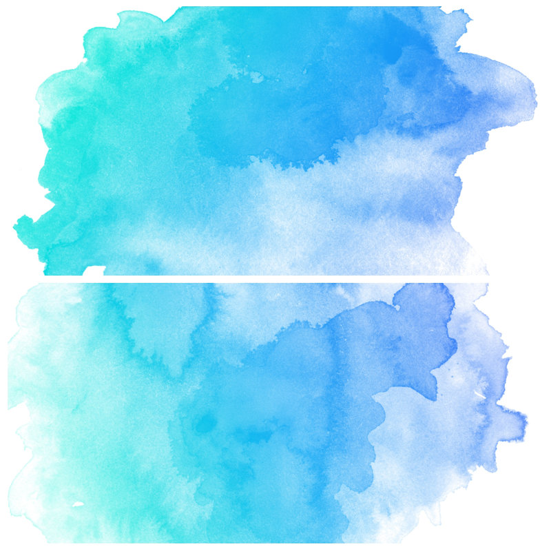 Set of Colourful Water Colour Background - Wrapped Canvas Graphic Art, 30cm H x 30cm W x 3.8cm D, Blue/Aqua