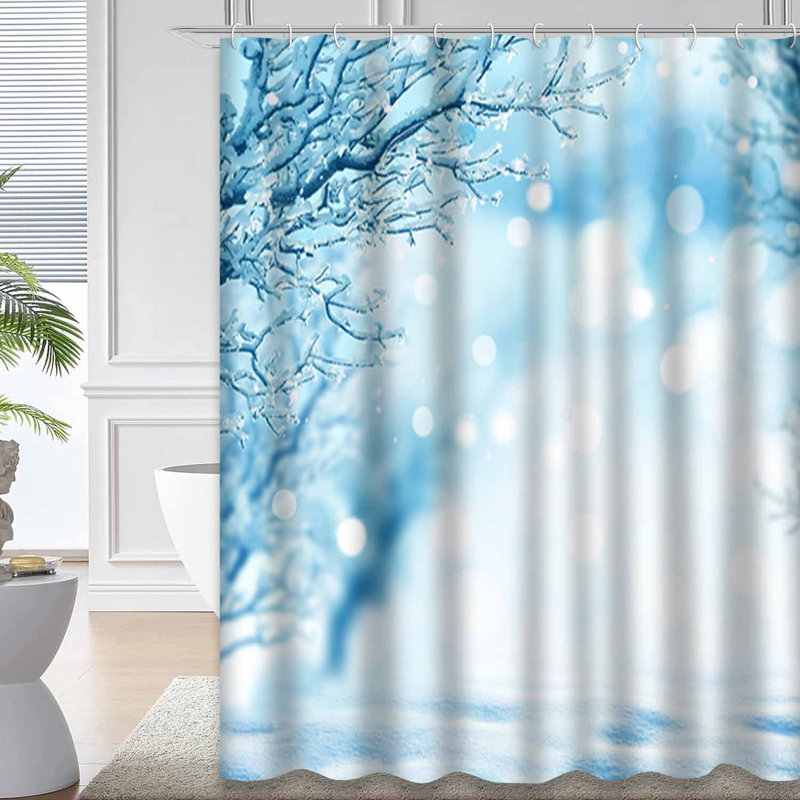Rideau de douche Winter Snow Mountain, L 72 po x l 78 po