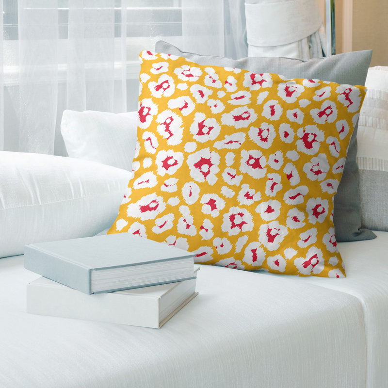 Housse de coussin carrée, 26 po x 26 po, Doré, Polyester sergé