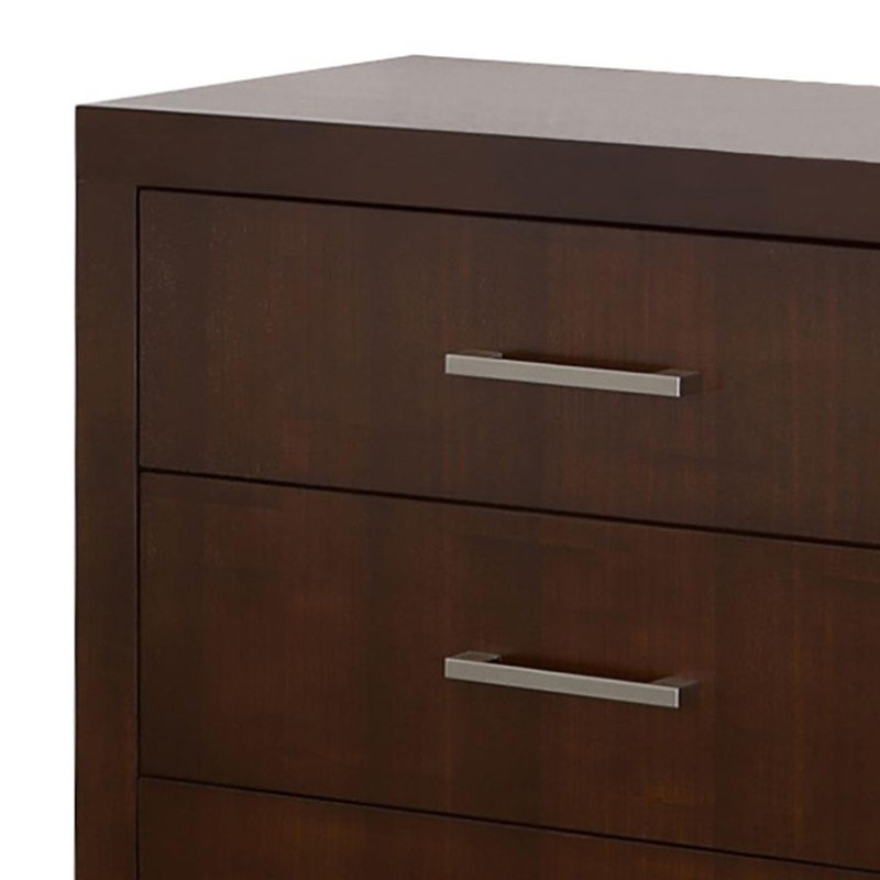 Commode 6 tiroirs avec miroir cappuccino