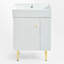 Ensemble de meuble-lavabo simple 21,6 po avec plateau en céramique-55531531-61475228