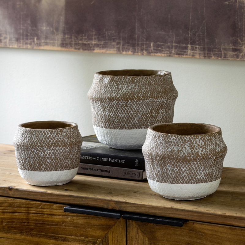 Rustic Modern Planter, 6.75" H x 6.25" W x 8.5" D
