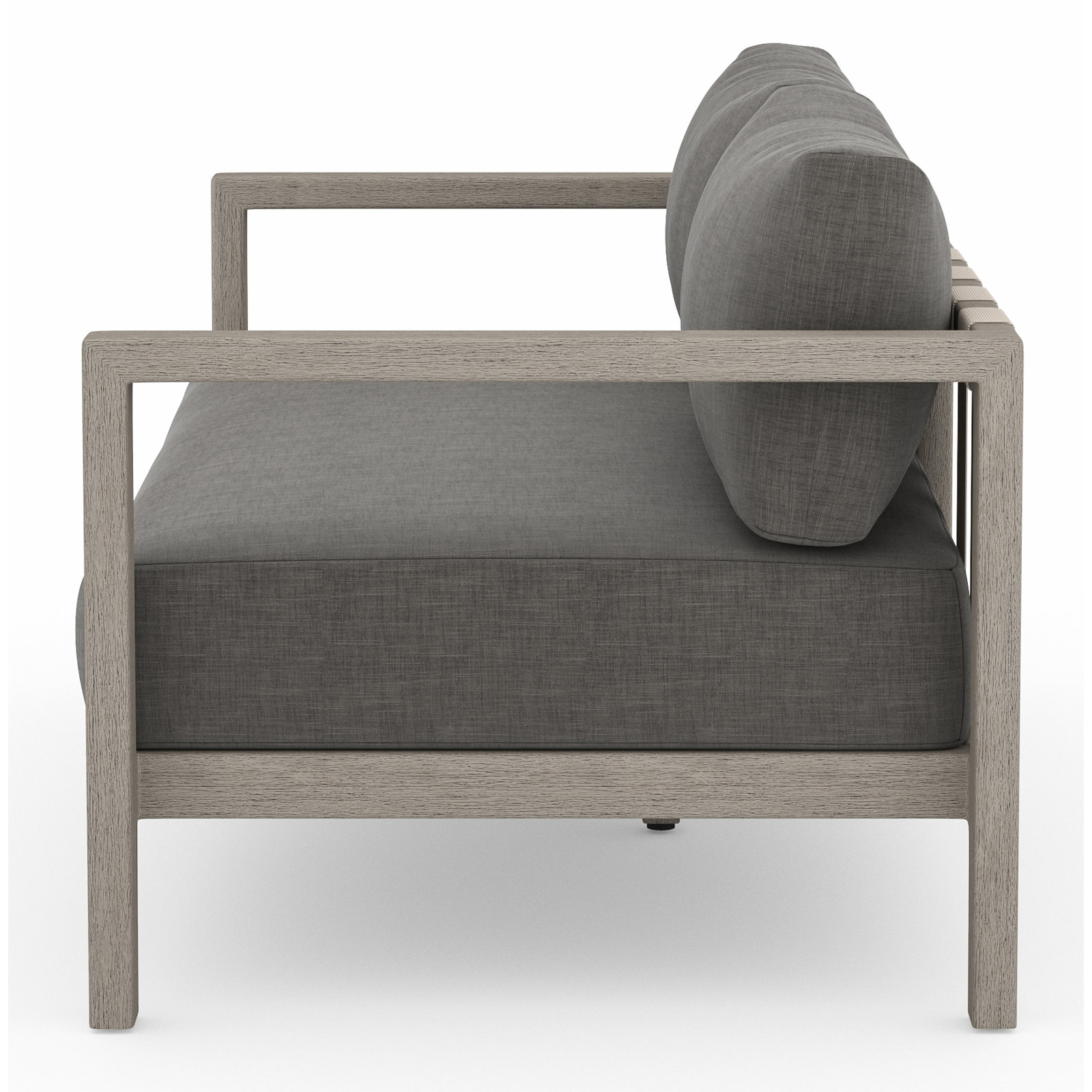 Cavani 60" Teak Patio Loveseat, Weathered Gray, Charcoal