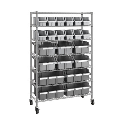 Étagère de rangement à 36 niveaux à 36 niveaux et 36 paniers avec roulettes 36 po