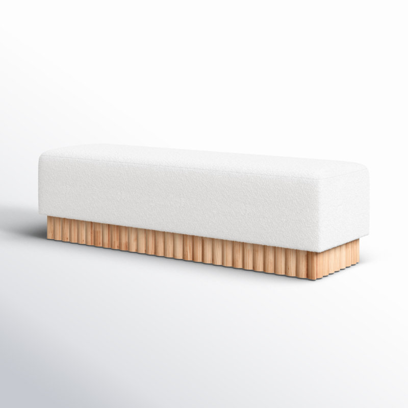Peridot Upholstered Bench, Oak