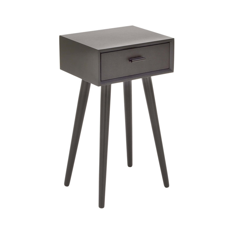 Table de bout avec rangement Berkey, Noir mat
