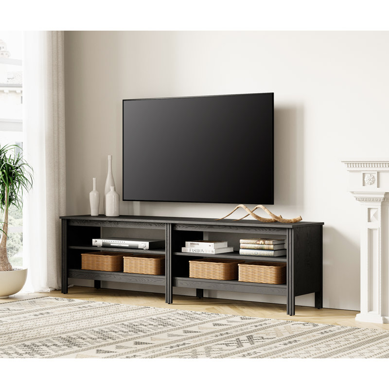 Ashae Unfinished TV Stand for TVs up to 75", Black