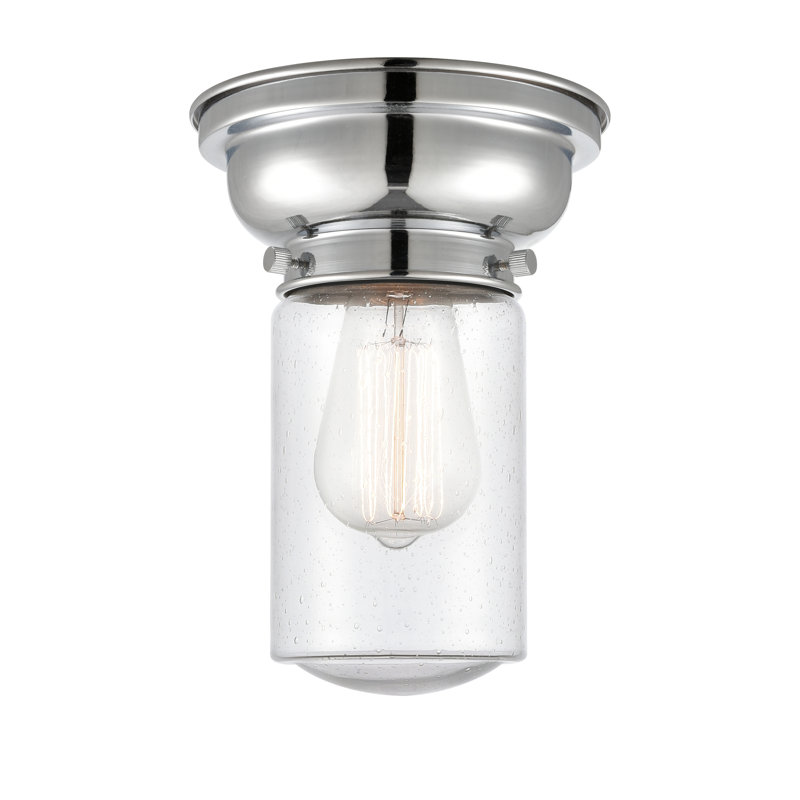 Plafonnier encastré 1 lumière 6,25 po Saroyan, Grainé, Ampoule non incluse, Chrome poli