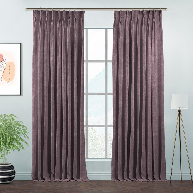Room Darkening Single Curtain Panel, Brown, 130 W x 295 D cm