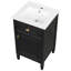 Meuble-lavabo autoportant avec lavabo, pieds en bois massif, tablette réglable, tiroir inclinable, boutons de qualité supérieure, idéal pour les petits espaces et la vie moderne