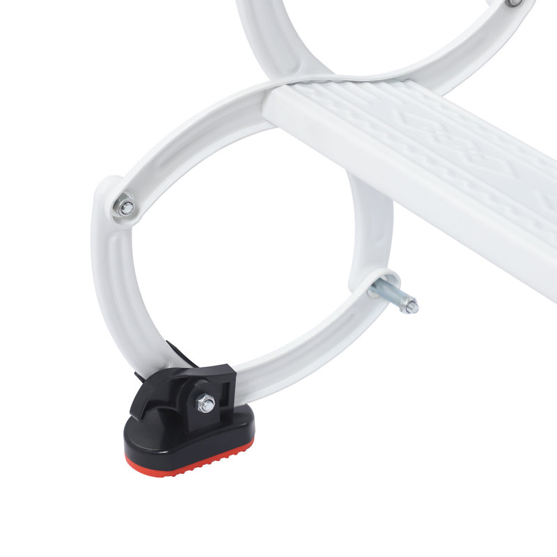 8 Steps Wall Mounted Retractable Folding Ladder, White