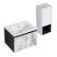 Meuble-lavabo mural de 24 pouces de qualité minimaliste avec lavabo en céramique et armoires latérales