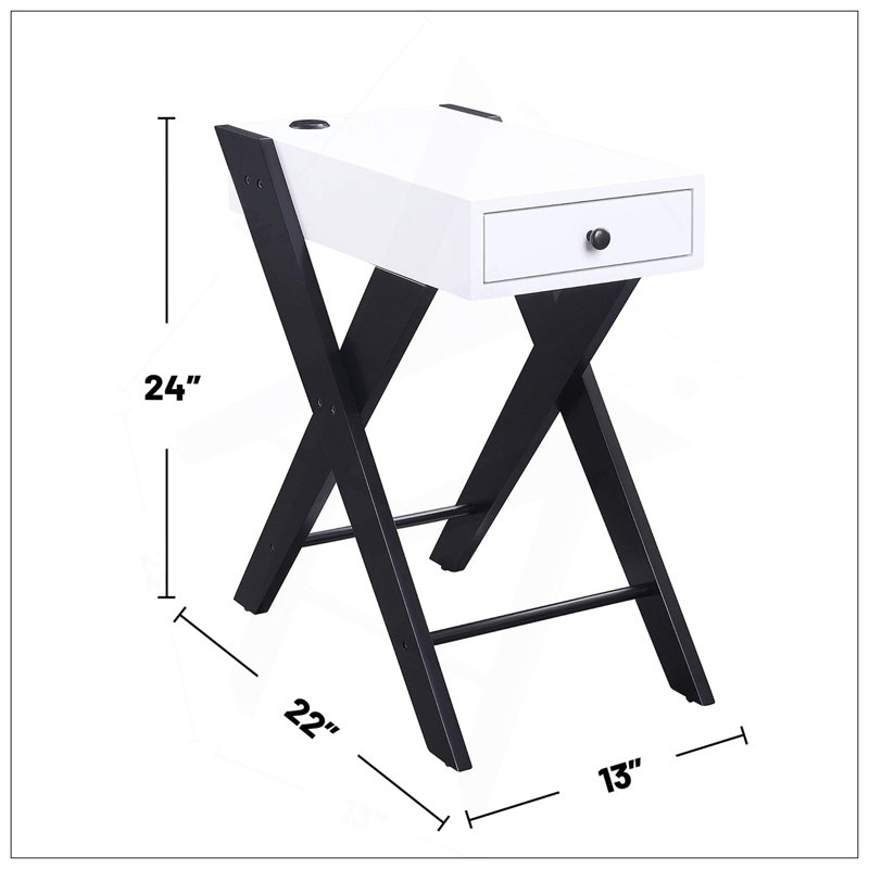 Versatile Side Table With USB Charging And Spacious Drawer For Convenience