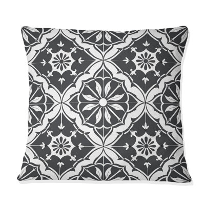 Gray Mosiac Tiles IV - Traditional Throw Pillow