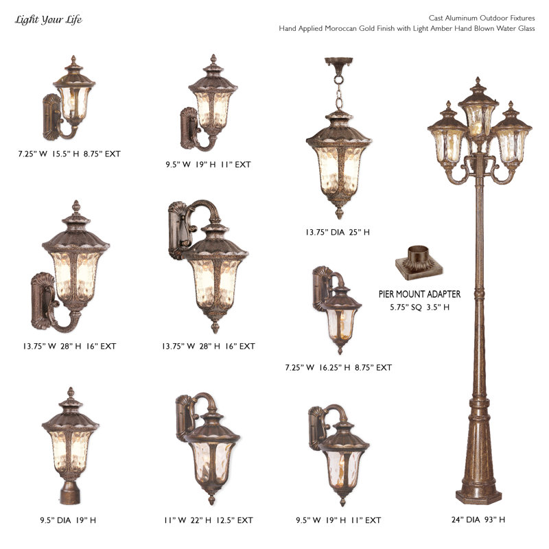 Lanterne murale d’extérieur en aluminium Patriot, H 22,5 po x l 11 po x P 12,5 po / ampoule à culot