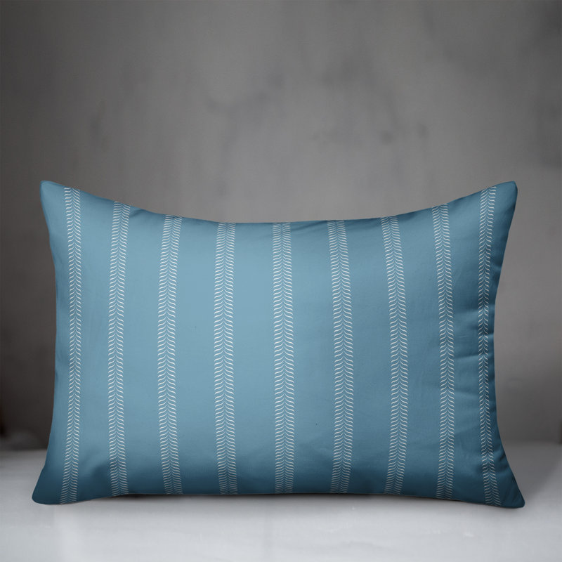 Striped Outdoor Throw Pillow, Blue
