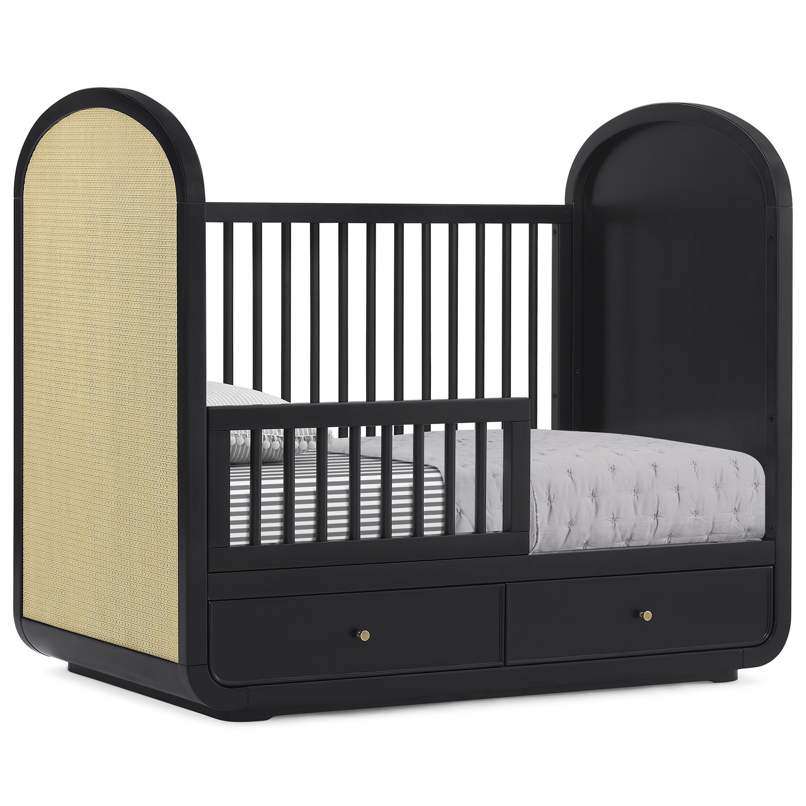 Aspen 4-In-1 Convertible Crib With Underdrawer, Black