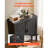 Rattan Cabinet, Rattan Storage Cabinet with 2 Magnetic Doors and Adjustable Shelves, Accent Sideboard Buffet with Wooden Legs & Power Cord Hole for Hallway, Entryway, Living Room, Kitchen, Black-1716701185