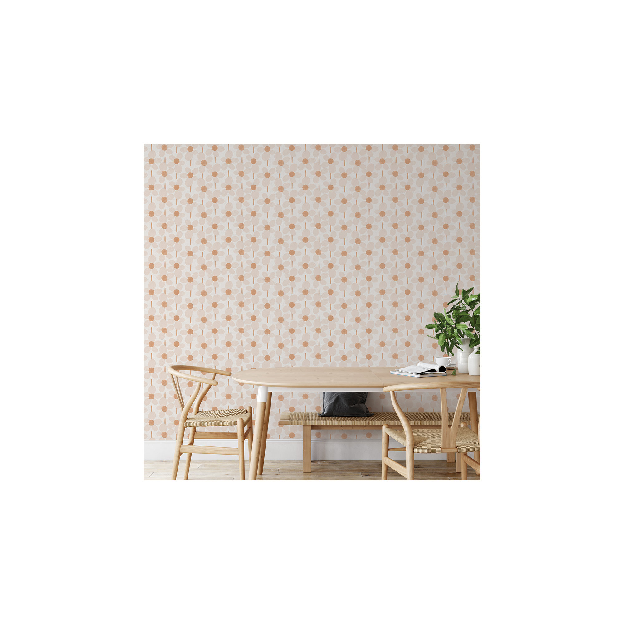 Flower Power Peel and Stick Wallpaper By Novogratz, Blush