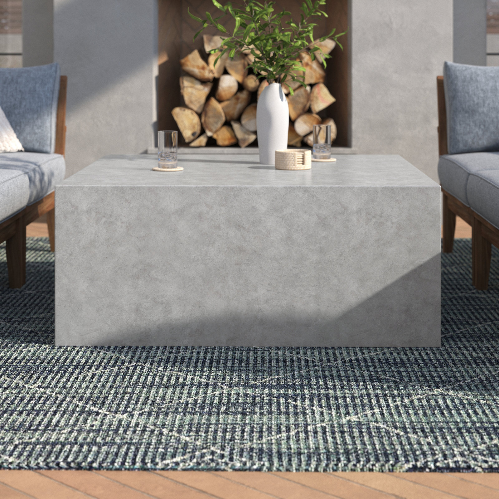 Lionel Patio Table, 43" W x 43" L x 18" H