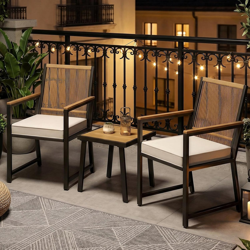 Patio Dining Set Table,, Beige, Brown