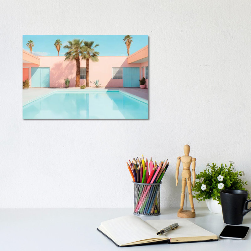 Rétro piscine - impression d'art mural