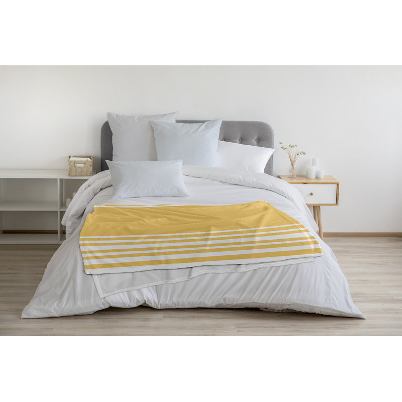 Jeté en molleton Stripe A Balance, L 30 po x L 40 po, 1.75, Jaune