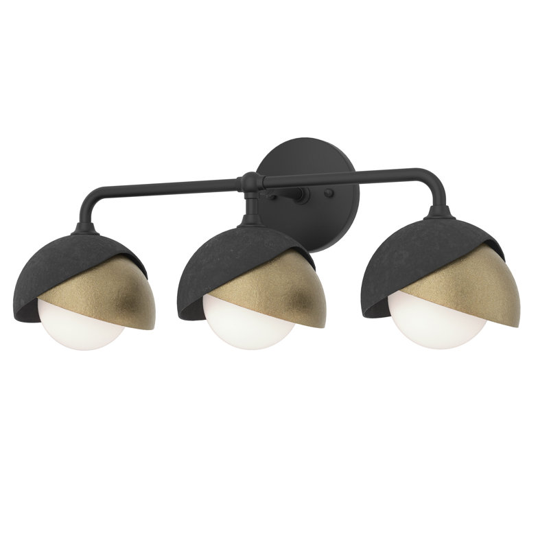 Brooklyn 3 - Light 9.2" Height Dimmable Vanity Light, Soft Gold, Black