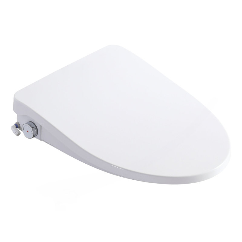 Siège de toilette Smart Bidet avec bouton latéral Siège chauffant réglable avec réglage de la température et de la pression de l'eau Bidet portatif avec nettoyage automatique des buses, veilleuse, siège seulement