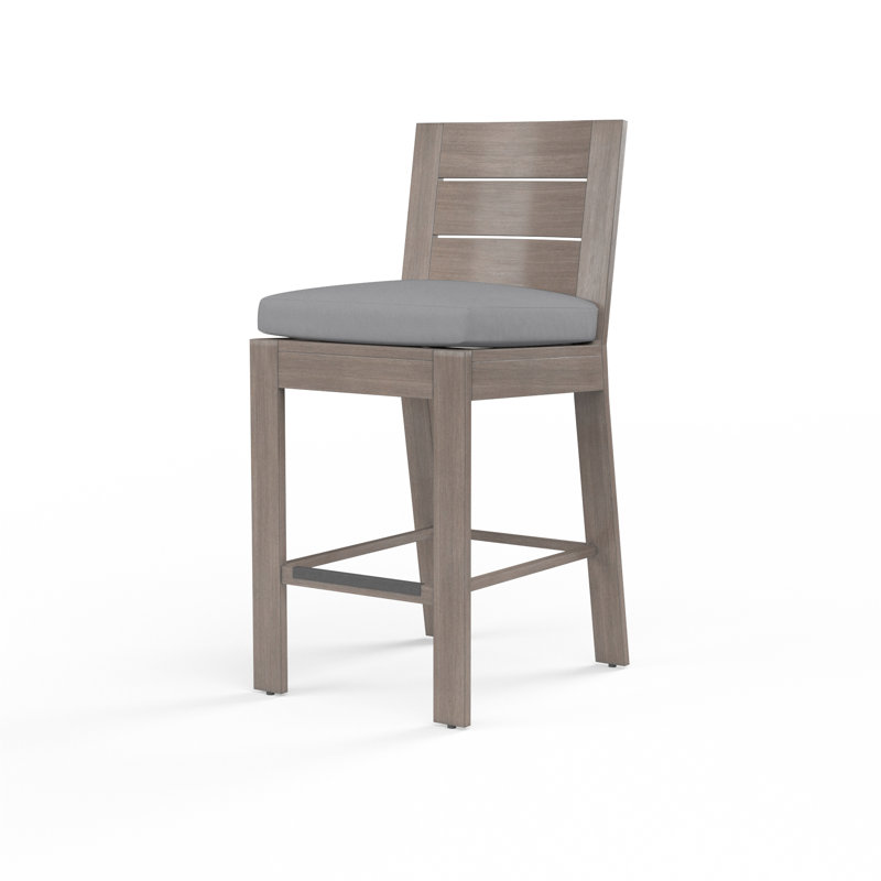 Laguna Outdoor Bar Stool, Canvas Granite Sunbrella®, Bar Stool (29" Seat Height)