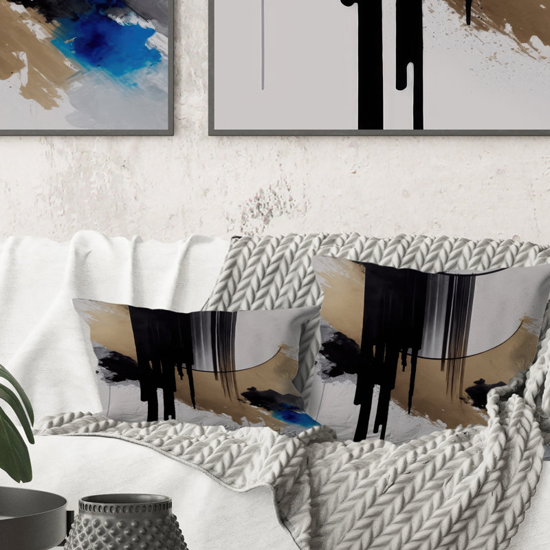 Blue Minimalist Abstract I - Abstract Minimalism Printed Throw Pillow