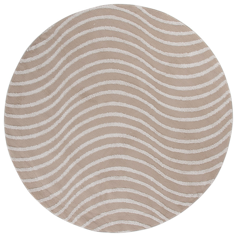 Wave Performance Abstract Indoor Rug, Round 6'7"